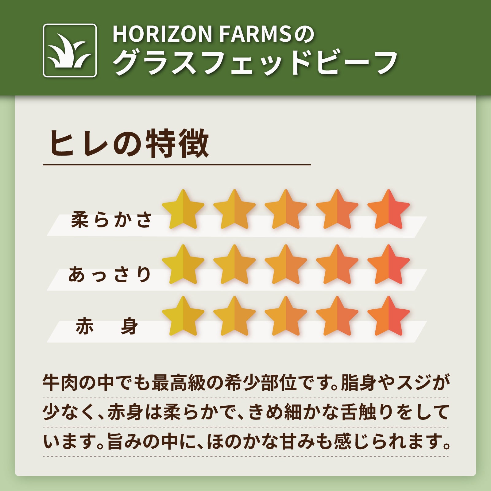 有機 JAS オーガニック グラスフェッドビーフ 牛肉 ヒレ ステーキ オーストラリア産 牧草牛 (200g) ホライズンファームズ