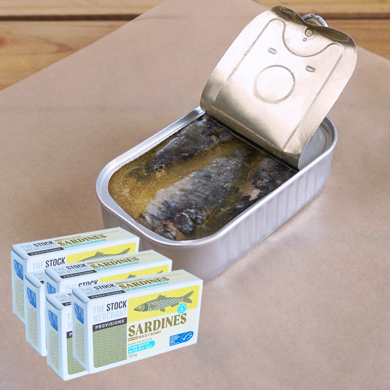 MSC 認証 無添加 天然イワシ 水煮 缶詰 BPAフリー (120g×5) ホライズンファームズ